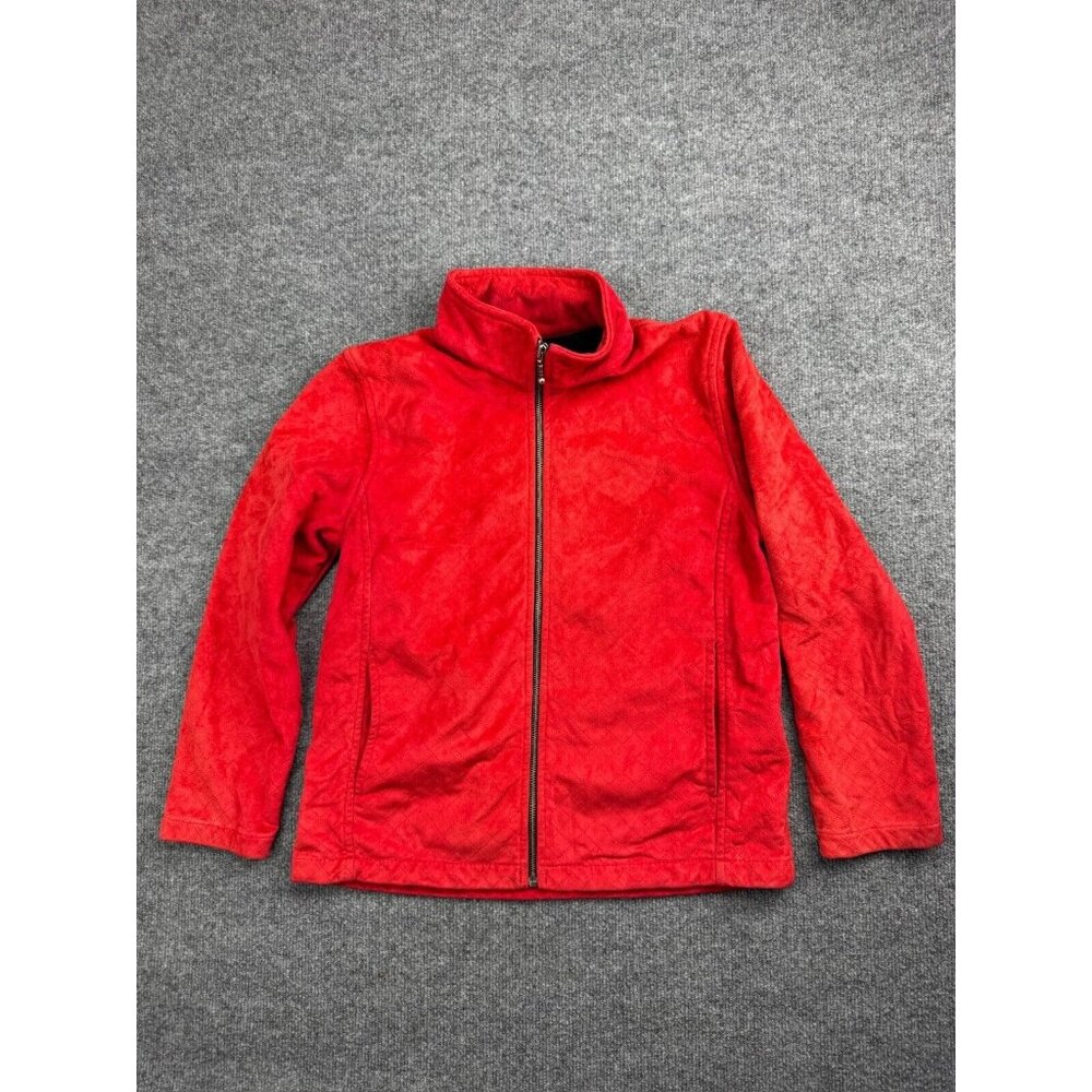 Country Clothing Co Jacket Women's‎ M Red Faux Suede Full Zip Western Pockets